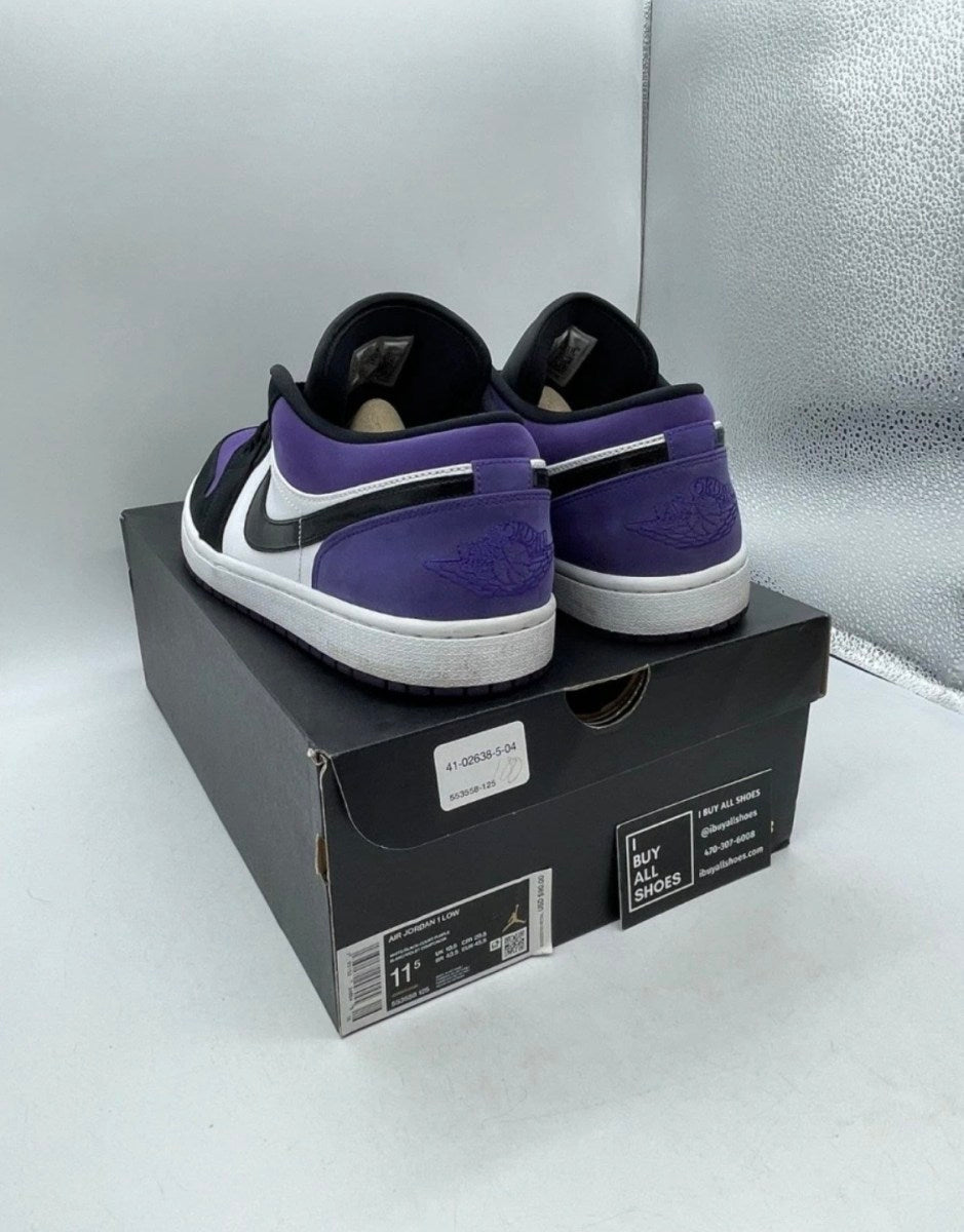 Jordan 1 Low Court Purple 11.5 (Lightly Worn Pre-Owned)JordanWhite/Black-Court Purple - Image 6