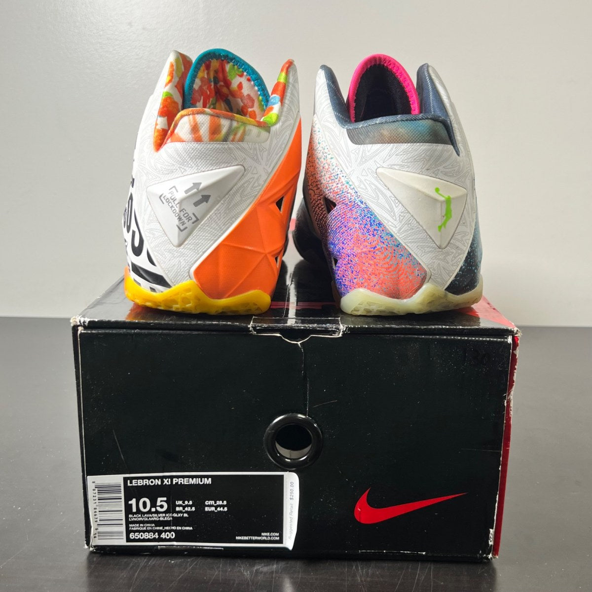 Nike LeBron 11 What the LeBron 10.5 (Lightly Worn Pre-Owned)NikeBlack Lava/Silver Ice-Galaxy Blue - Image 5
