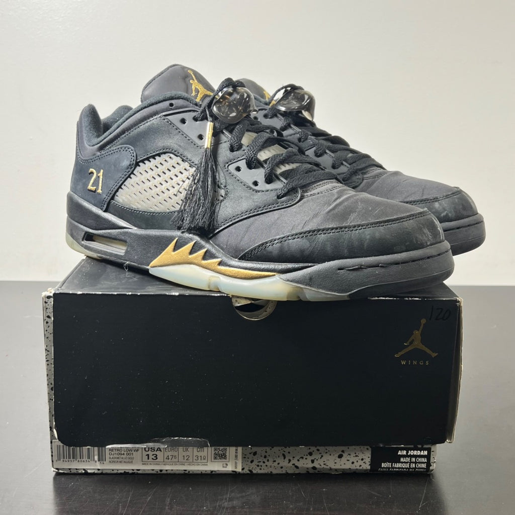 Jordan 5 Retro Low Wings 13 (Moderately Worn Pre-Owned)JordanBlack/Metallic Gold - Image 1
