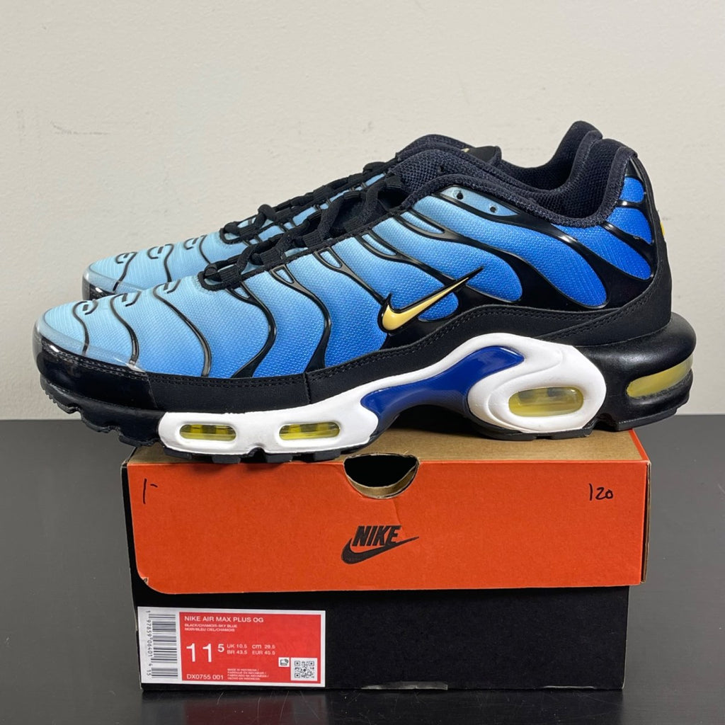 Nike Air Max Plus OG Hyper Blue 11.5 (Moderately Worn Pre-Owned)NikeBlack/Chamois/Sky Blue/Hyper Blue - Image 3