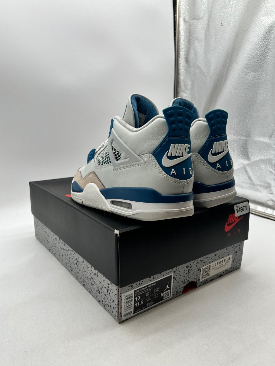 Jordan 4 Retro Military Blue (2024) 10 (Moderately Worn Pre-Owned)JordanOff-White/Military Blue/Neutral Grey - Image 6
