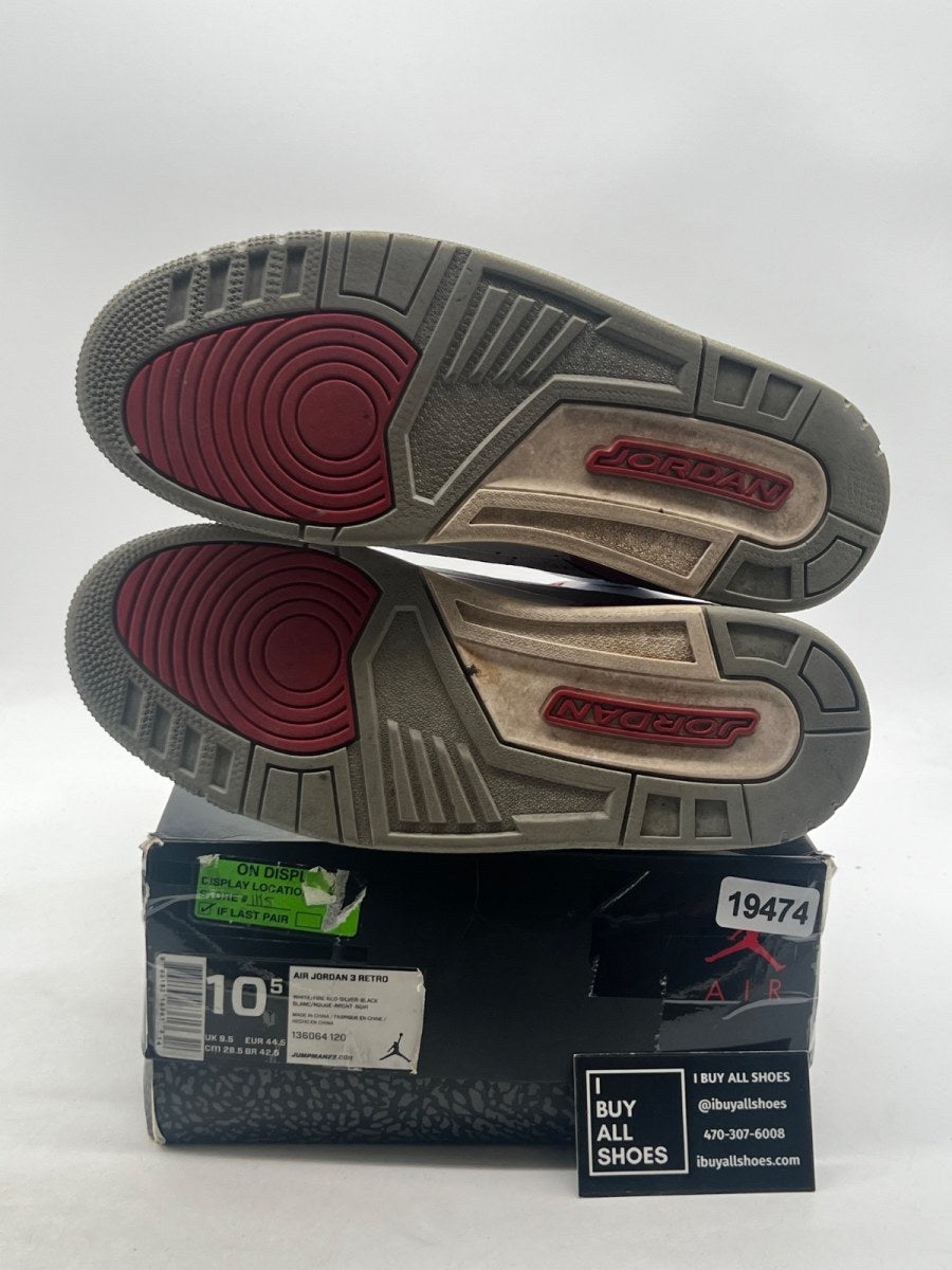Jordan 3 Retro Fire Red (2013) 10.5 (Heavily Worn Pre-Owned) - Image 8