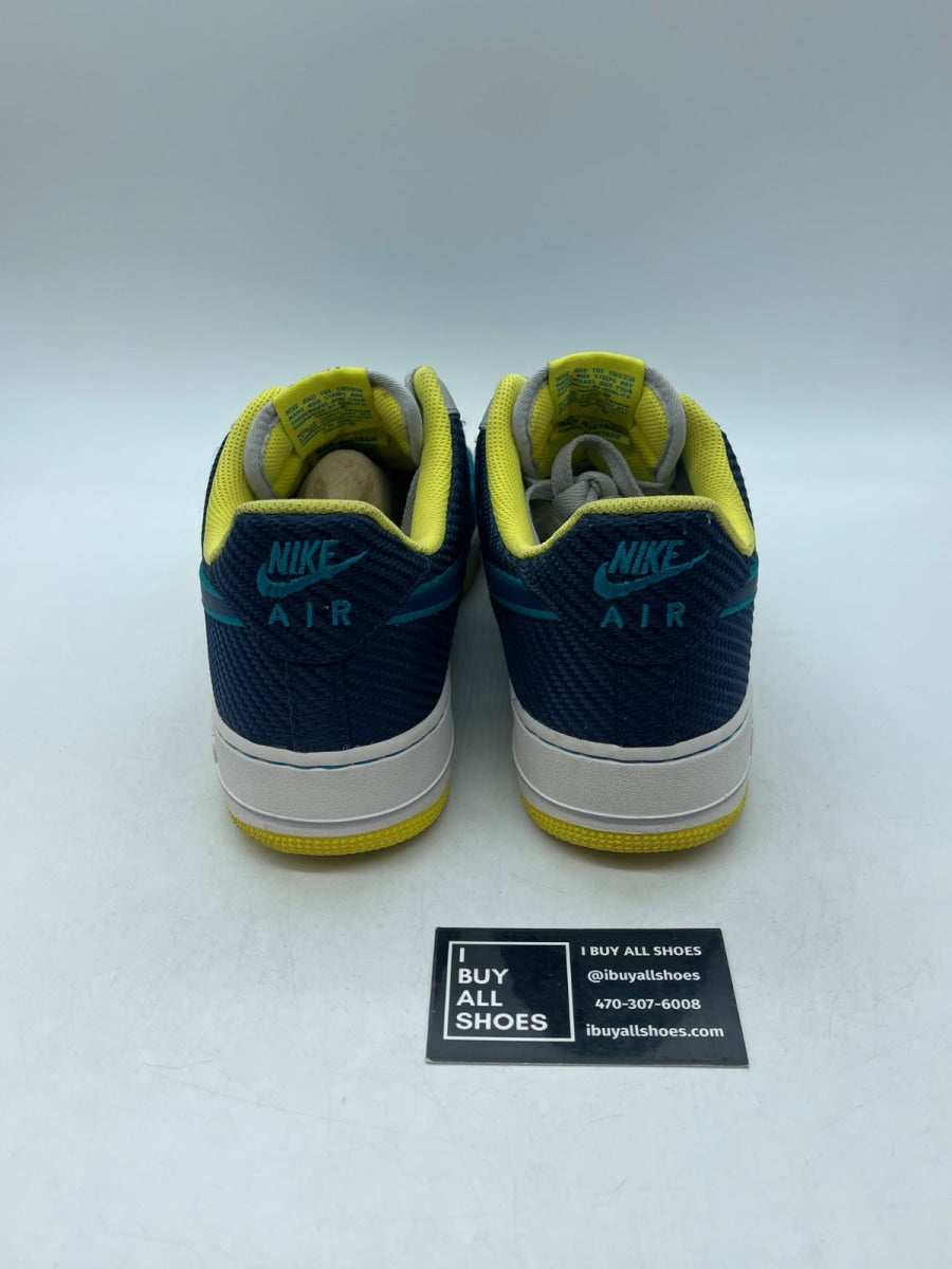 Nike Air Force 1 Low Wolf Grey Midnight Navy Tropical Teal 12 (Moderately Worn Pre-Owned) - Image 3