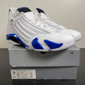 Jordan 14 Retro White Hyper Royal 11 (Moderately Worn Pre-Owned)JordanWhite/Black-Hyper Royal - Image 1