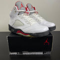 Jordan 5 Retro Fire Red (2013) 10 (Moderately Worn Pre-Owned)JordanWhite/Fire Red-Black - Image 1