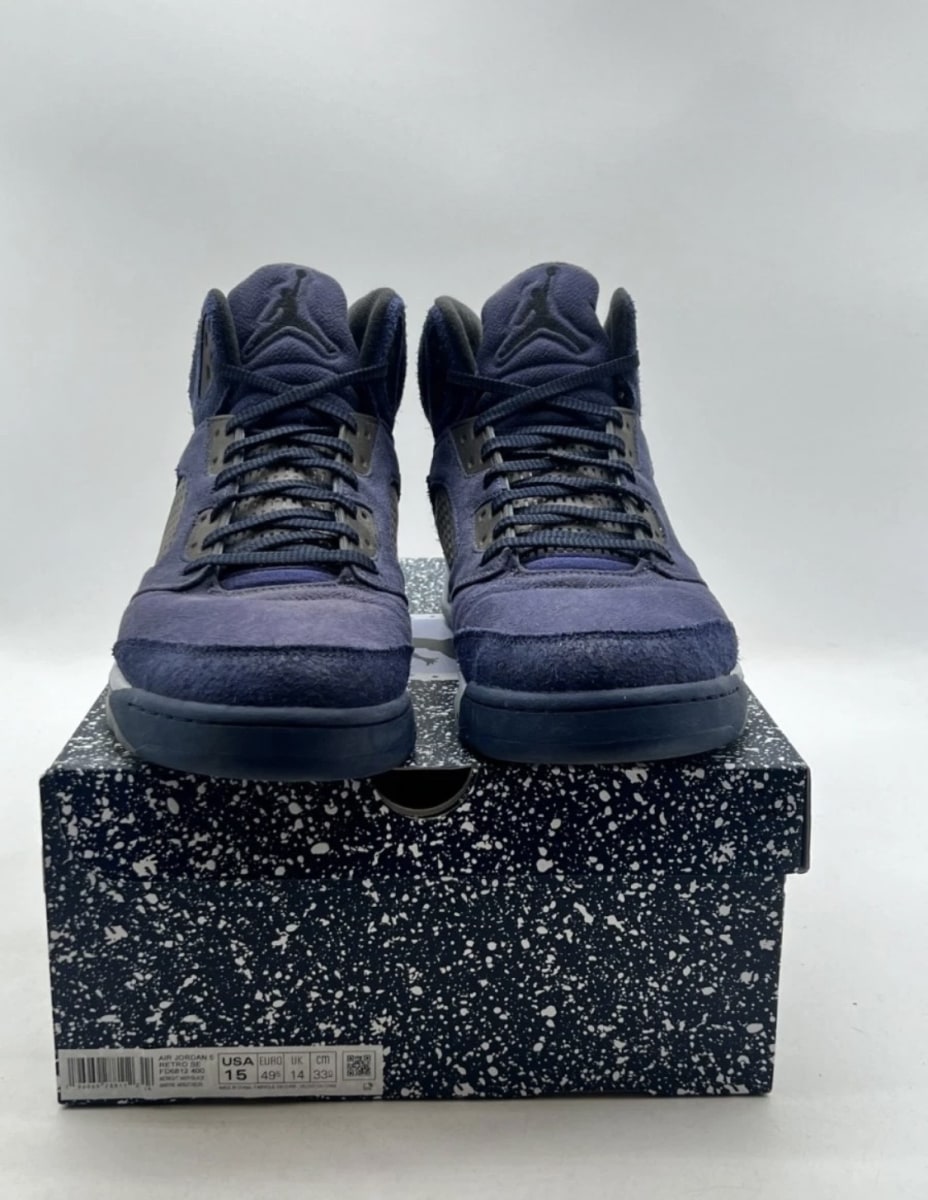 Jordan 5 Retro Midnight Navy 15 (Moderately Worn Pre-Owned)JordanMidnight Navy/Black/Football Grey - Image 2