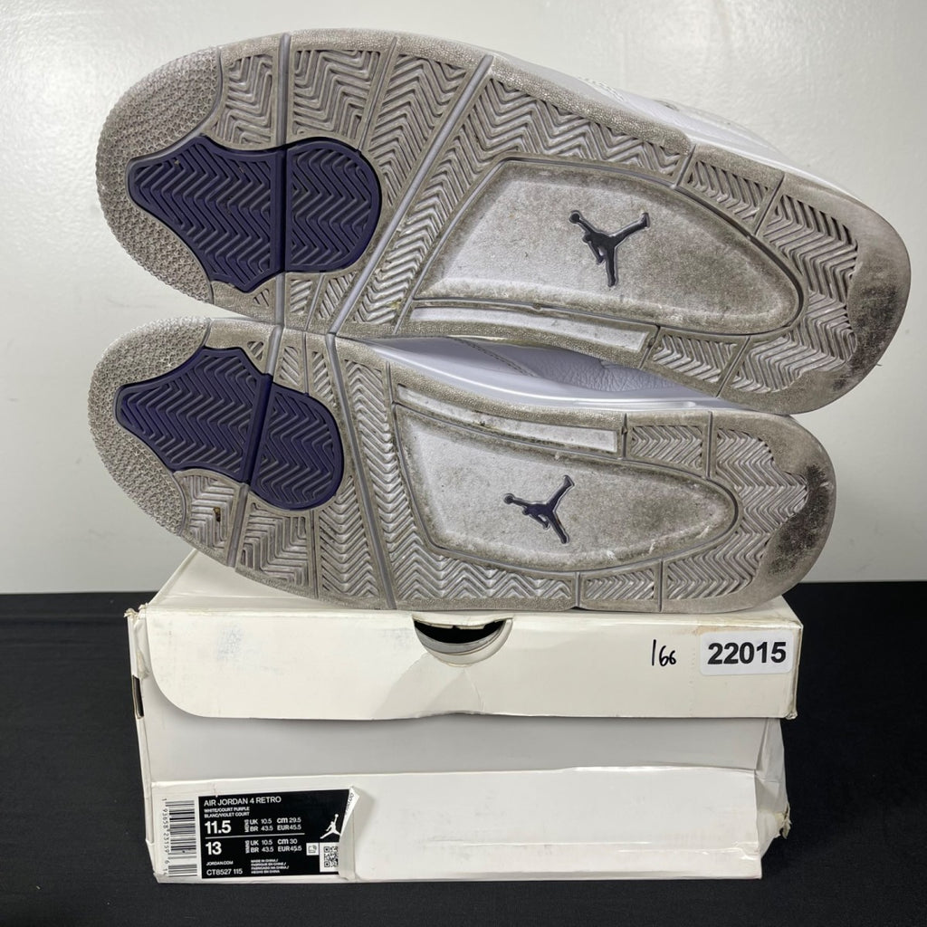 Jordan 4 Retro Metallic Purple 11.5 (Moderately Worn Pre-Owned)JordanWhite/Metallic Silver-Court Purple - Image 5