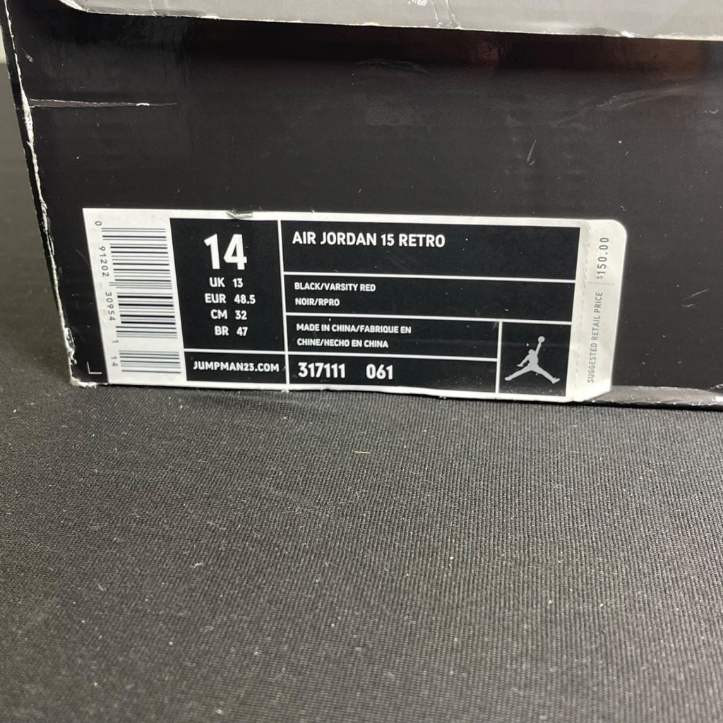 Jordan 15 Retro Black Varsity Red (Size 14) - Image 7