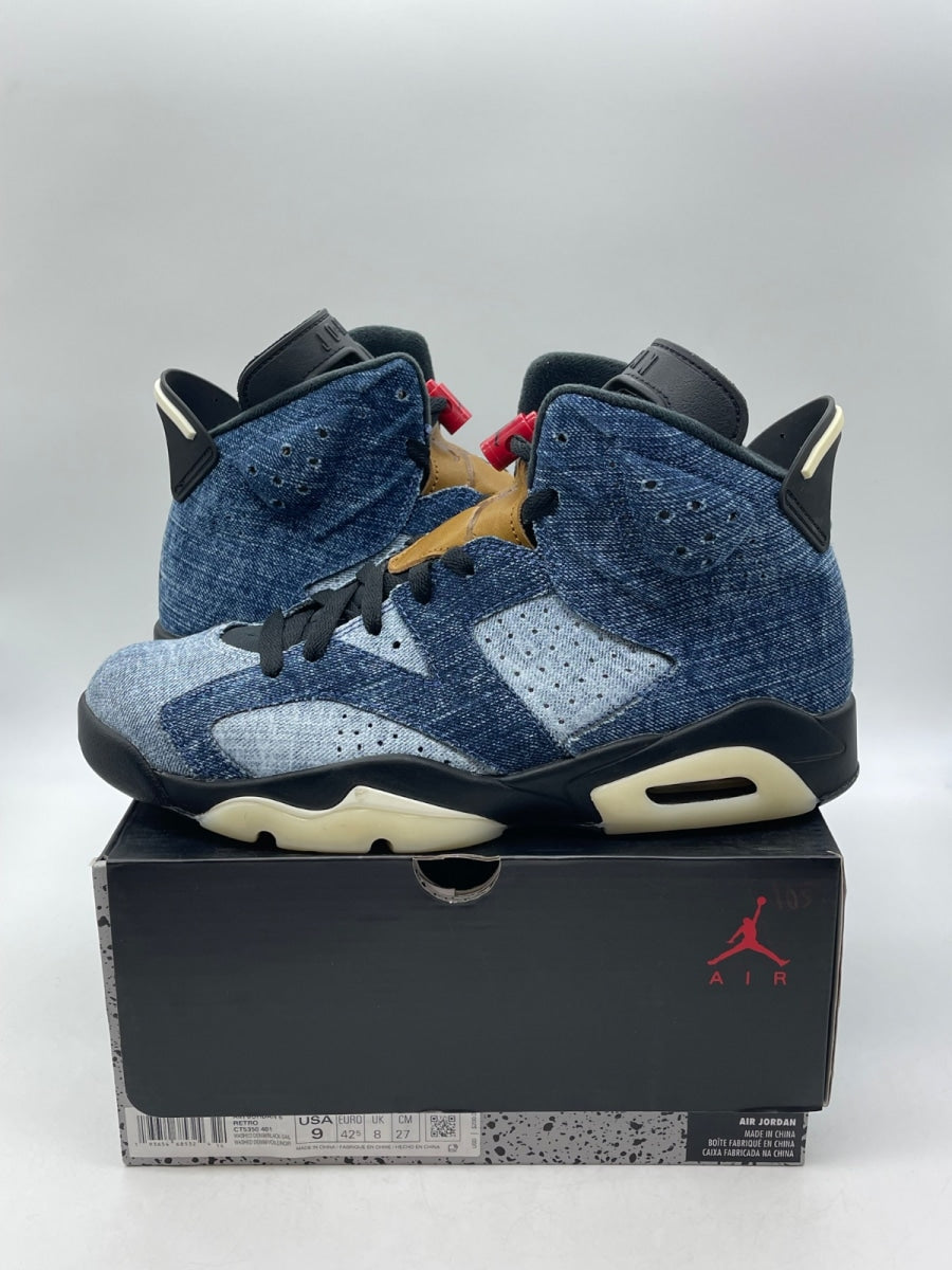Jordan 6 Retro Washed Denim 9 (Moderately Worn Pre-Owned) - Image 1