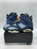 Jordan 6 Retro Washed Denim 9 (Moderately Worn Pre-Owned) - Image 1