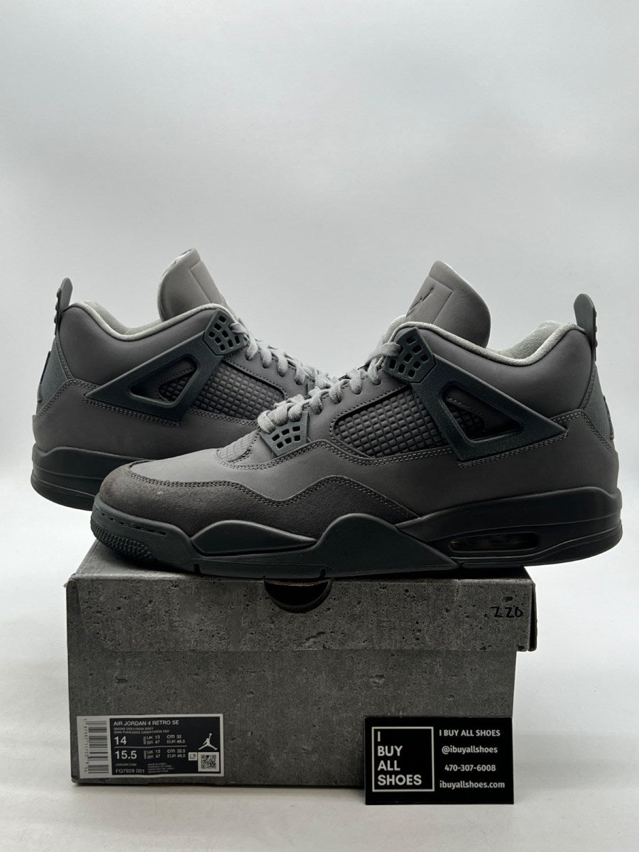 Jordan 4 Retro SE Paris Olympics Wet Cement 14 (Lightly Worn Pre-Owned) - Image 1