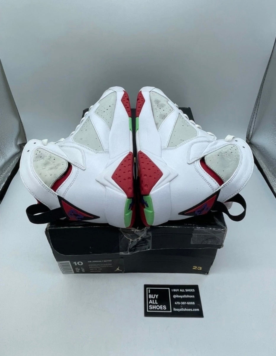 Jordan 7 Retro Hare (2015) 10 (Heavily Worn Pre-Owned)JordanWhite/True Red-Light Silver-Tourmaline - Image 6