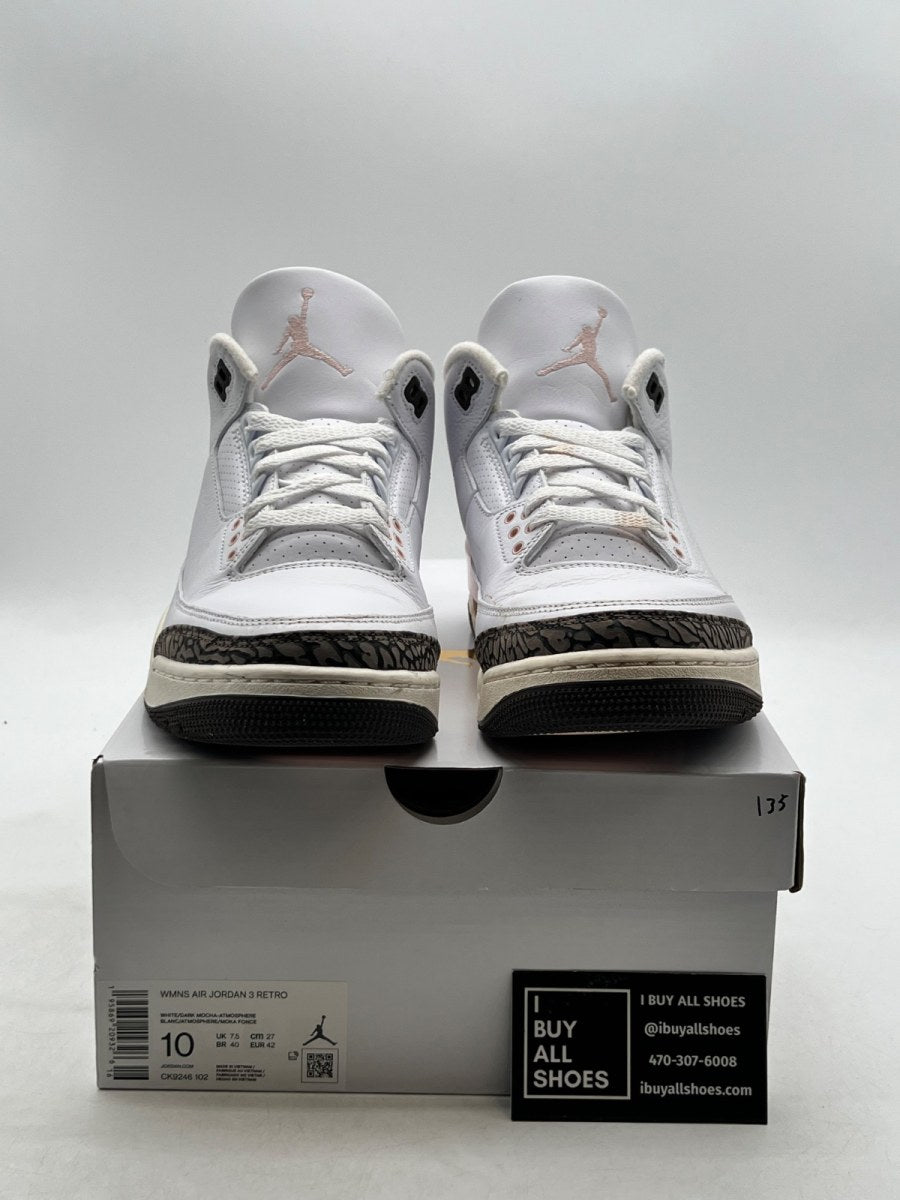 Jordan 3 Retro Neapolitan Dark Mocha (Women's) 10W (Moderately Worn Pre-Owned) - Image 2