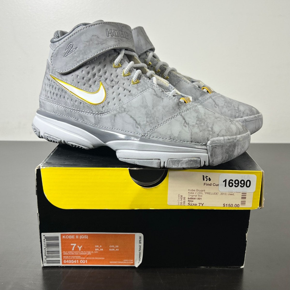 Nike Kobe 2 Prelude (4/50+ Points) (GS) 7Y (Lightly Worn Pre-Owned)NikeWolf Grey/White-Pure Platinum-Cl Grey - Image 1