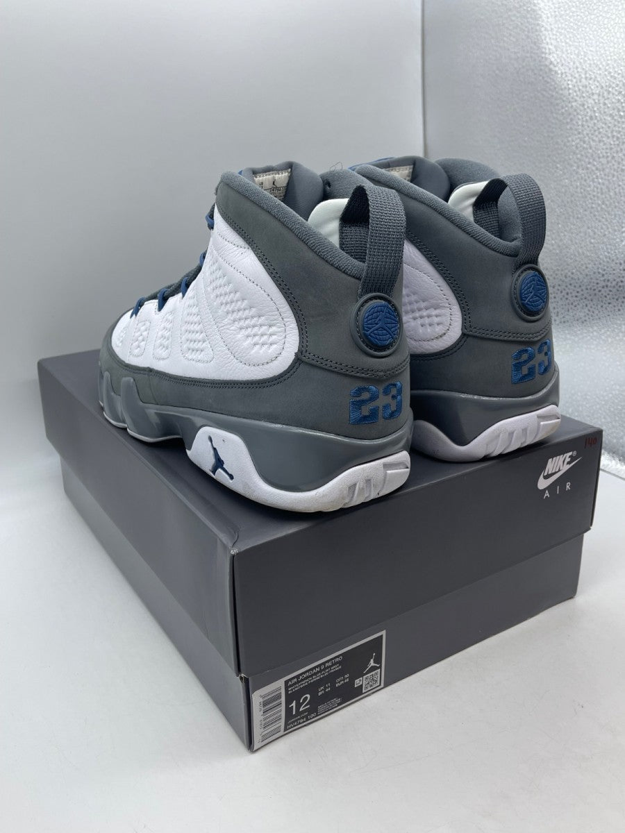 Jordan 9 Retro Flint Grey French Blue (2026) 12 (Moderately Worn Pre-Owned)JordanWhite/French Blue/Flint Grey - Image 4
