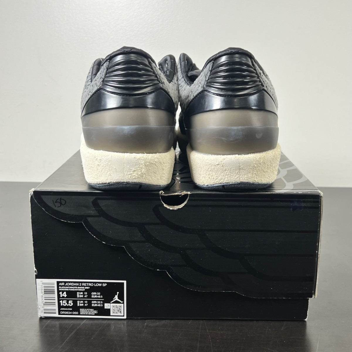 Jordan 2 Retro Low Responsibility 14 (New Pre-Owned)JordanBlack/Anthracite-Smoke Grey-Muslin - Image 4