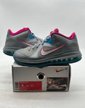 Nike LeBron 9 Low Fireberry 9 (Moderately Worn Pre-Owned)NikeWolf Grey/White-Dynamic Blue-Fireberry - Image 1