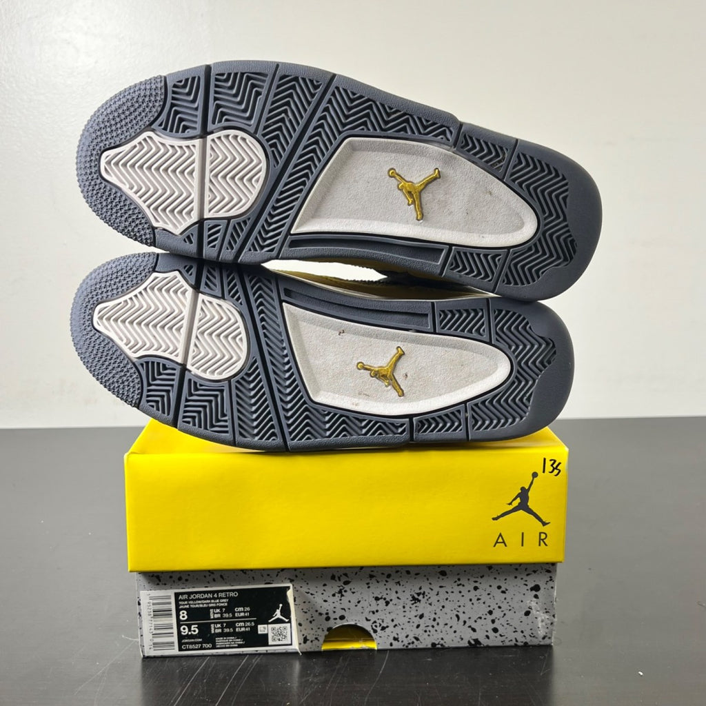 Jordan 4 Retro Lightning (2021) 8 (Lightly Worn Pre-Owned)JordanTour Yellow/White-Dark Blue Grey - Image 6