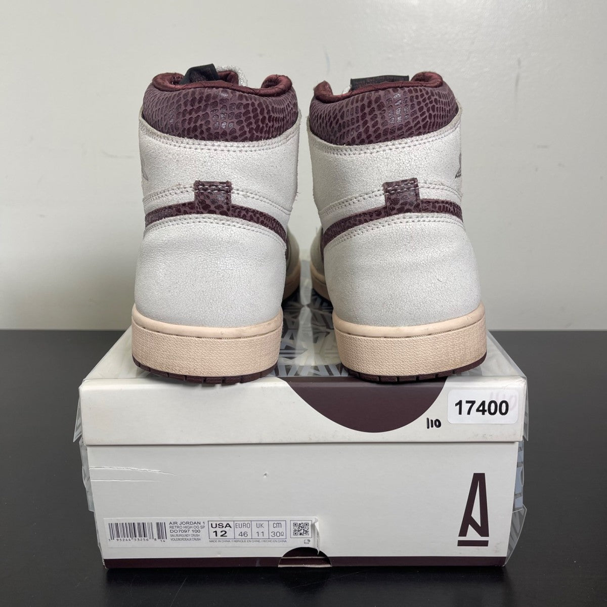 Jordan 1 Retro High OG A Ma Maniére 12 (Moderately Worn Pre-Owned)JordanSail/Burgundy Crush - Image 4