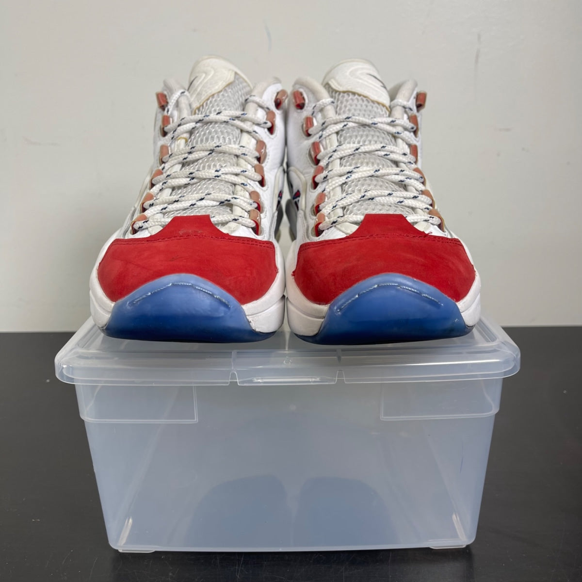Reebok Question Mid Red Toe 25th Anniversary 9 (Moderately Worn Pre-Owned)ReebokWhite/White-Red - Image 2