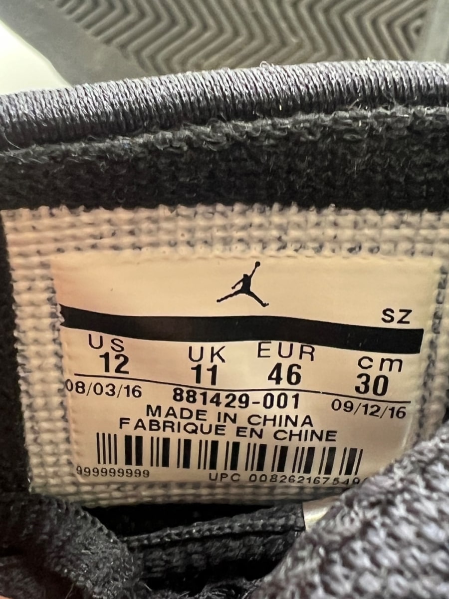 Jordan 15 Retro Stealth (2017) 12 (Heavily Worn Pre-Owned)JordanBlack/Varsity Red-Anthracite - Image 6