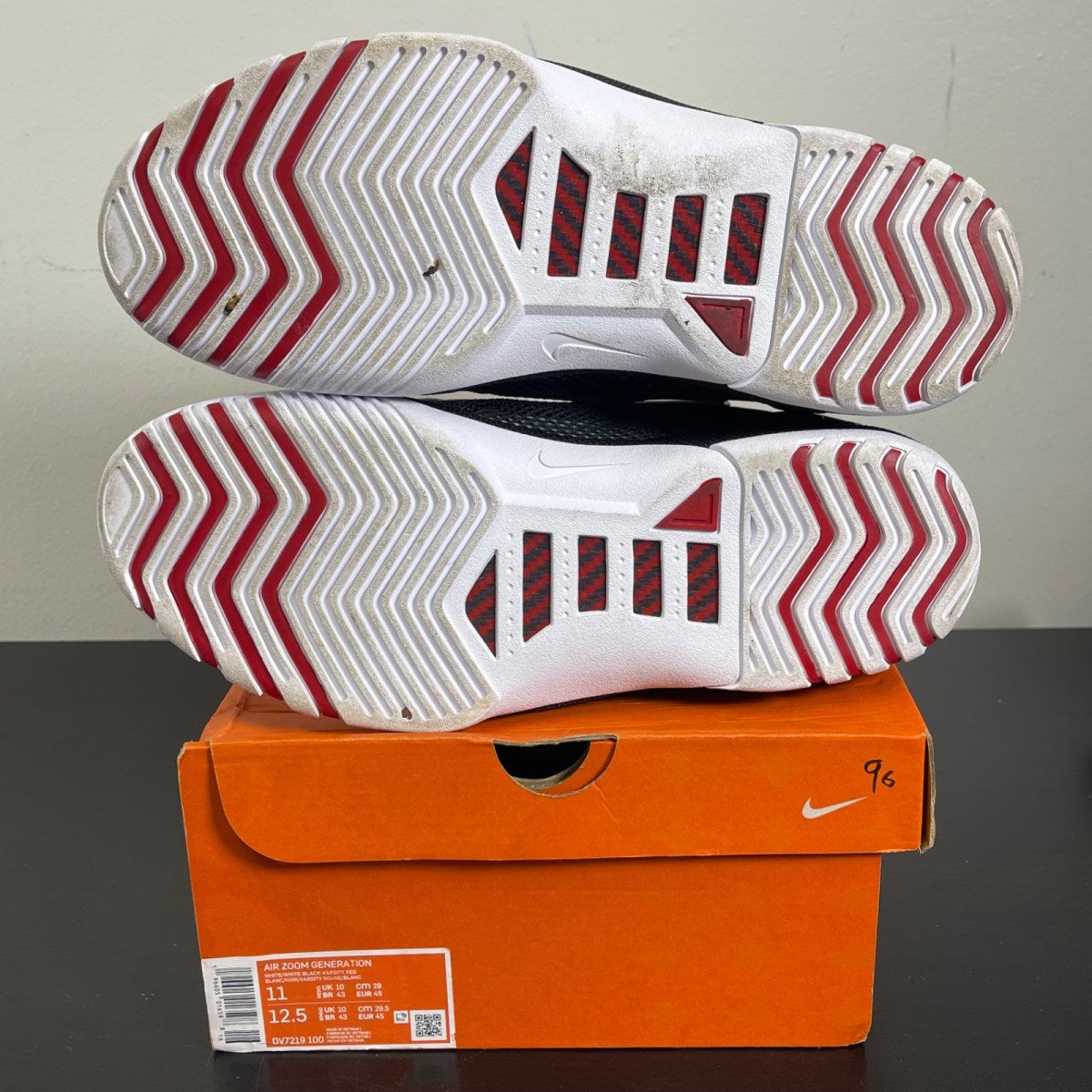 Nike Air Zoom Generation Retro Debut (2023) 11 (Moderately Worn Pre-Owned)NikeWhite/Black/Varsity Red/Metallic Silver - Image 5
