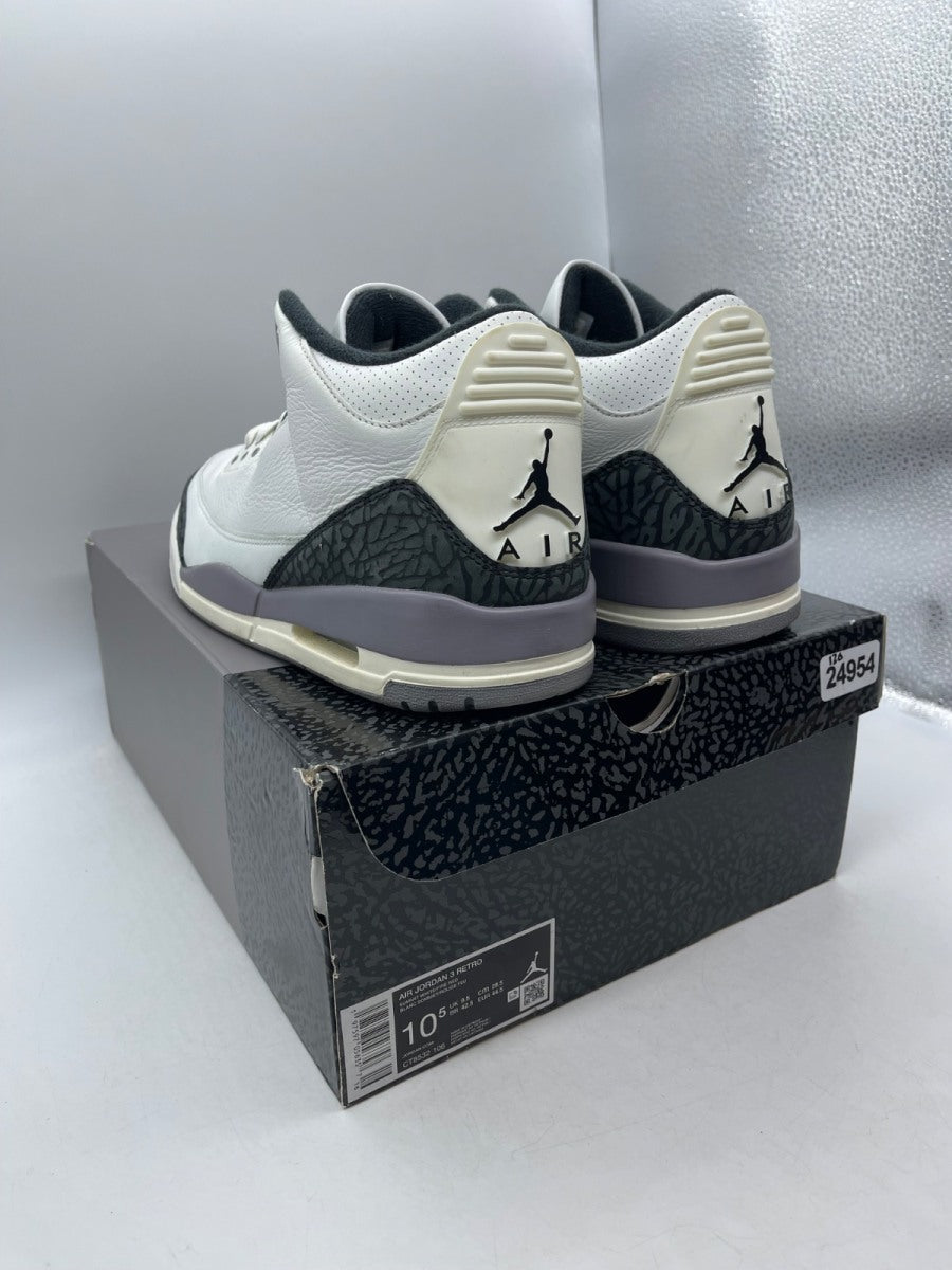 Jordan 3 Retro Cement Grey 10.5 (Moderately Worn Pre-Owned)JordanSummit White/Fire Red/Cement Grey/Black - Image 4