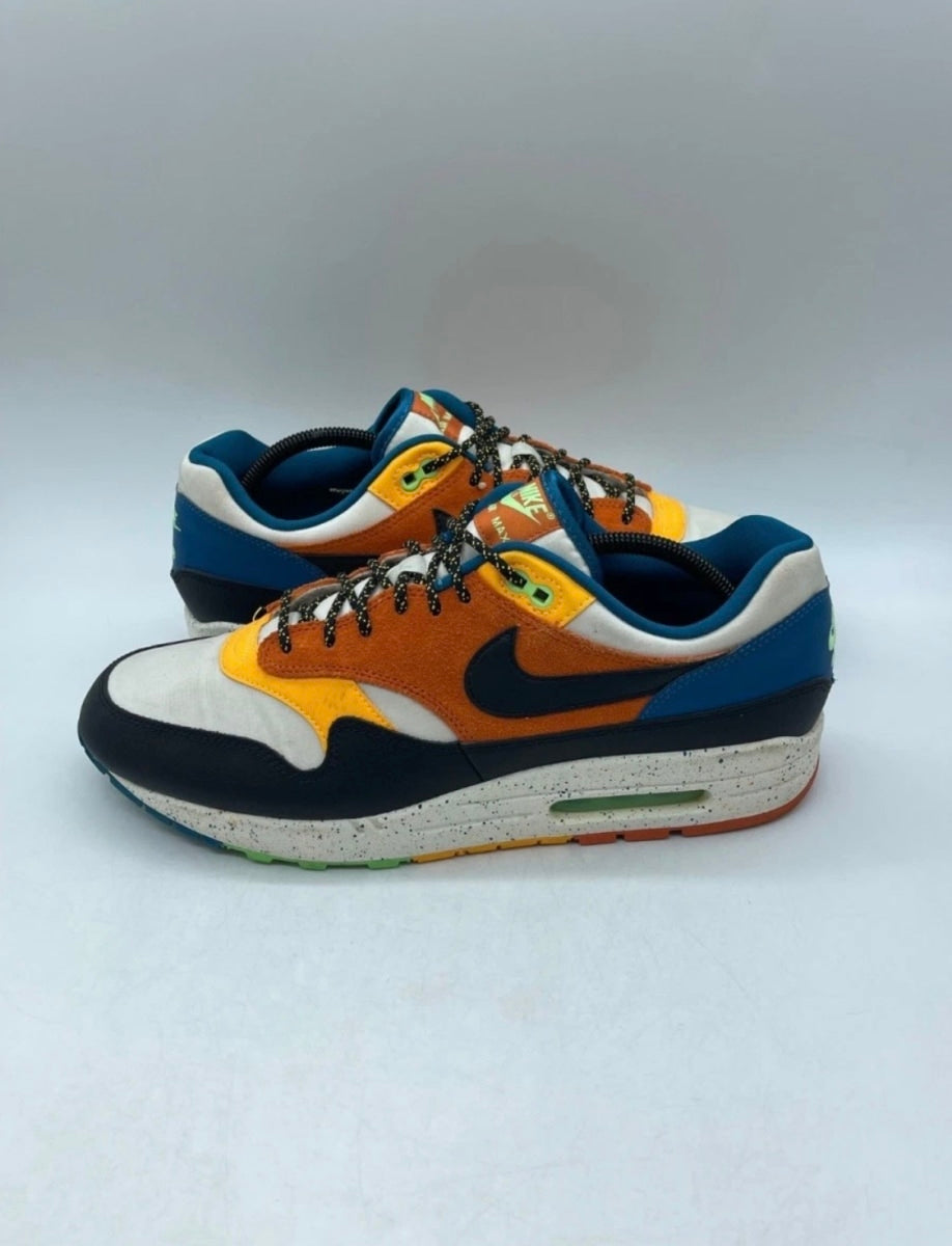 Nike Air Max 1 Multi Mix 12 (Moderately Worn Pre-Owned)NikeWhite/Black-Rust-Blue - Image 1