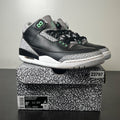 Jordan 3 Retro Green Glow 8.5 (Moderately Worn Pre-Owned)JordanBlack/Green Glow/Wolf Grey/White - Image 1