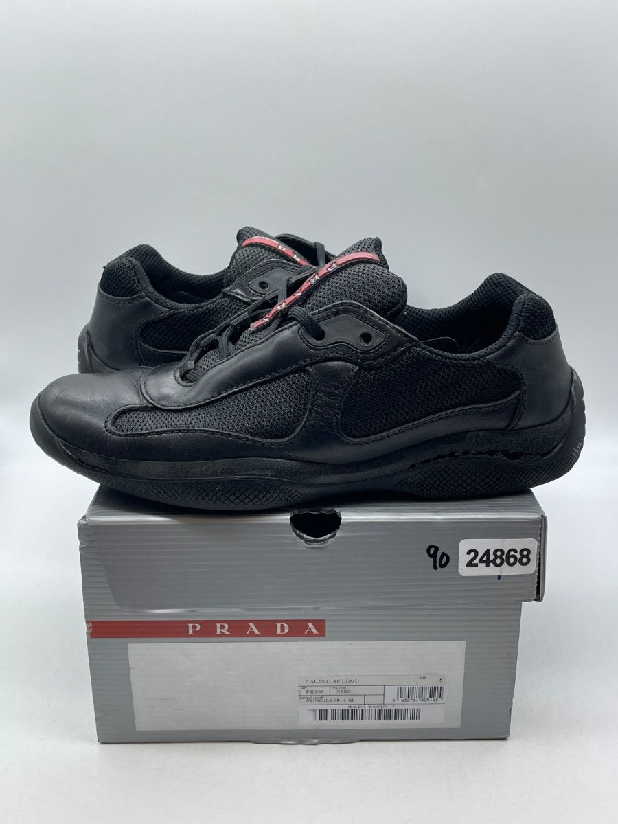 Prada America's Cup Black Nappa Leather 6 (Moderately Worn Pre-Owned)PradaBlack - Image 1