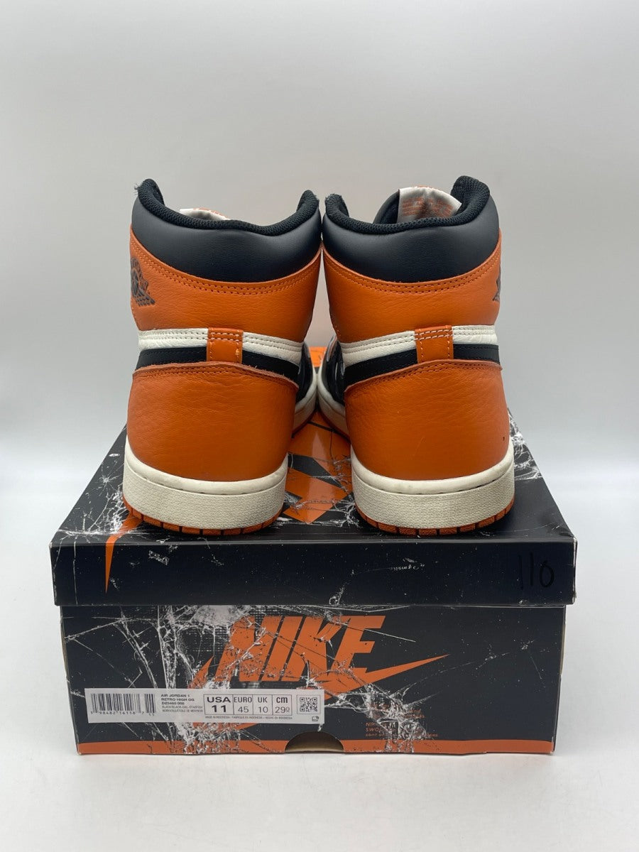 Jordan 1 Retro High OG Shattered Backboard (2025) 11 (Moderately Worn Pre-Owned)JordanBlack/Black-Sail-Starfish - Image 3