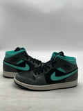 Jordan 1 Mid Grey Aqua 10.5 (Lightly Worn Pre-Owned)JordanBlack/Light Aqua-Dark Smoke Grey - Image 1