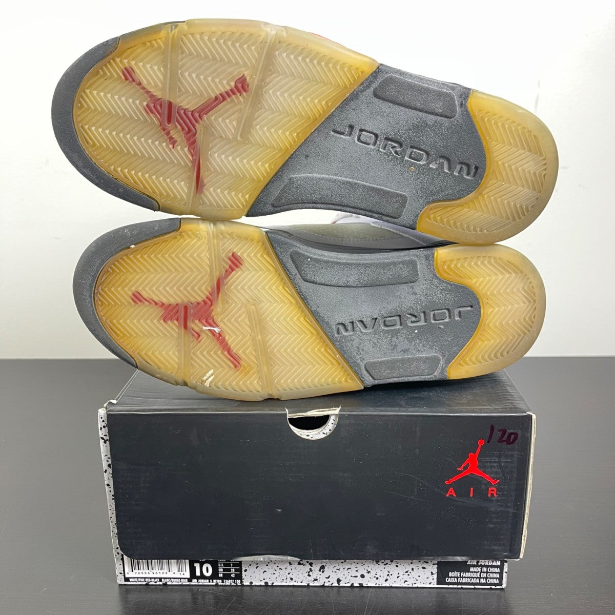 Jordan 5 Retro Fire Red (2013) 10 (Moderately Worn Pre-Owned)JordanWhite/Fire Red-Black - Image 5