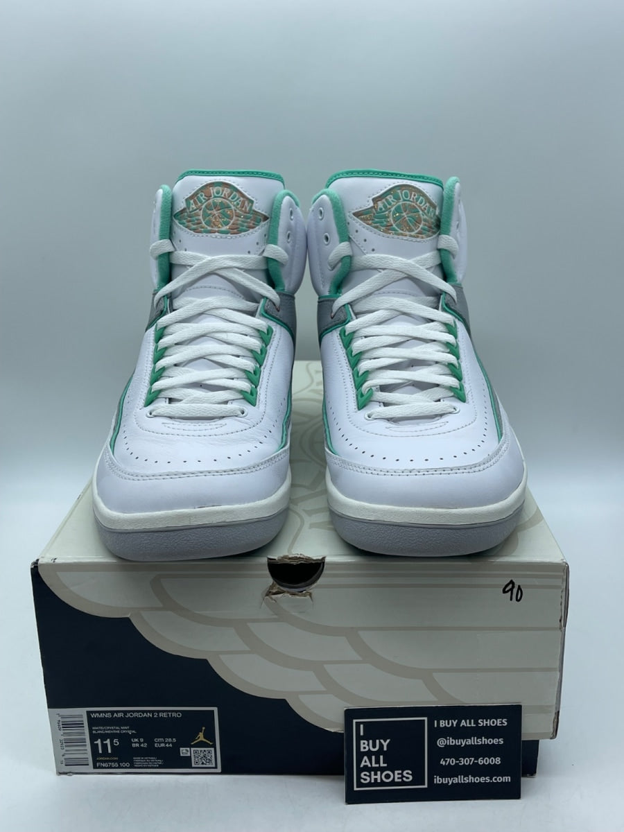 Jordan 2 Retro Crystal Mint (Women's) 11.5W (Moderately Worn Pre-Owned) - Image 2