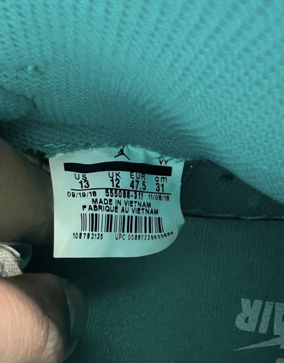 Jordan 1 Retro High Turbo Green 13 (Heavily Worn Pre-Owned)JordanTurbo Green/Sail-White-Light Smoke Grey - Image 8