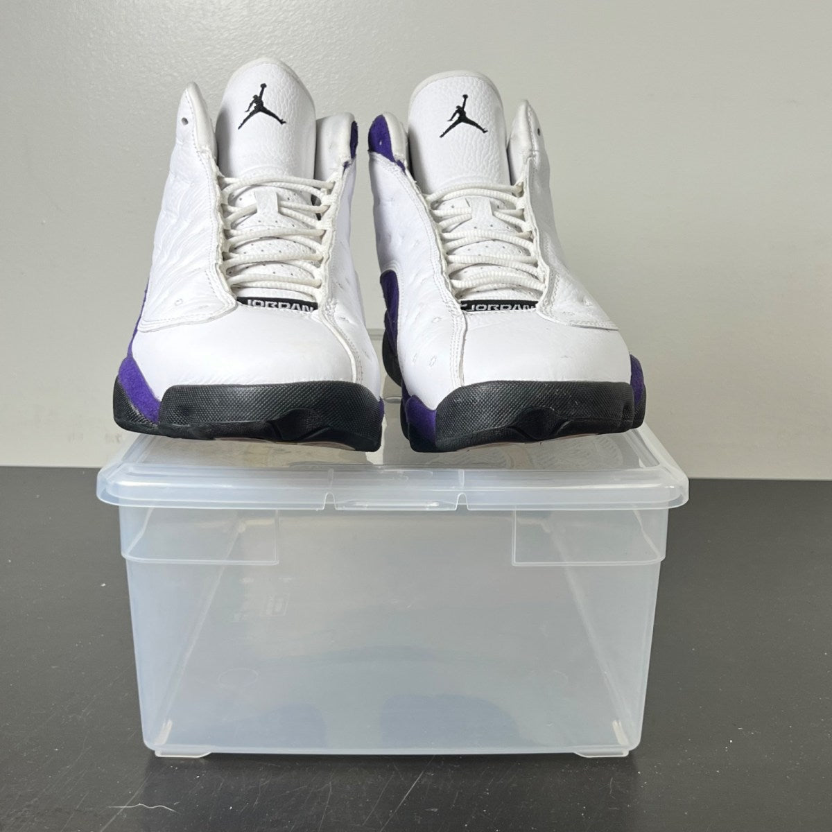 Jordan 13 Retro Lakers 11 (Lightly Worn Pre-Owned)JordanWhite/Black-Court Purple-University Gold - Image 2