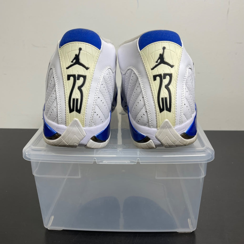 Jordan 14 Retro White Hyper Royal 11 (Moderately Worn Pre-Owned)JordanWhite/Black-Hyper Royal - Image 4