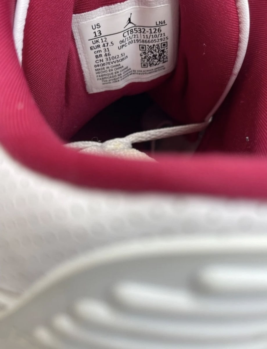 Jordan 3 Retro Cardinal Red 13 (Heavily Worn Pre-Owned)JordanWhite/Light Curry-Cardinal Red-Cement Grey - Image 8