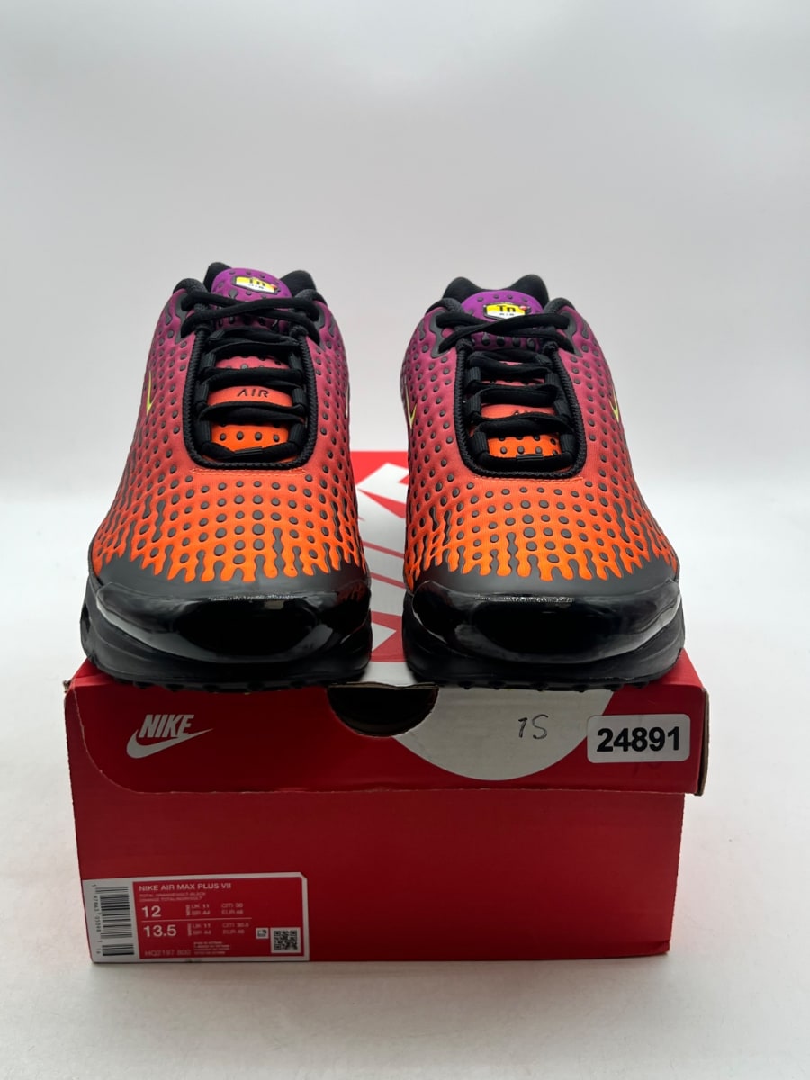 Nike Air Max Plus 7 Dusk 12 (Lightly Worn Pre-Owned)NikeTotal Orange/Volt/Black/Cactus Flower/Smoke Grey - Image 2
