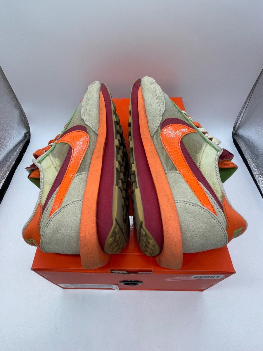 Nike LD Waffle sacai CLOT Kiss of Death Net Orange Blaze 10.5 (Moderately Worn Pre-Owned)NikeNet/Orange Blaze-Deep Red-Green Bean - Image 6
