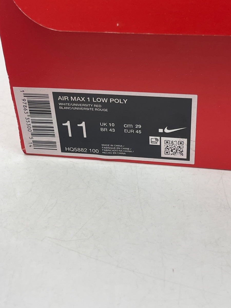 Nike Air Max 1 .SWOOSH Low Poly 11 (Moderately Worn Pre-Owned)NikeUniversity Red/White/Neutral Grey - Image 9