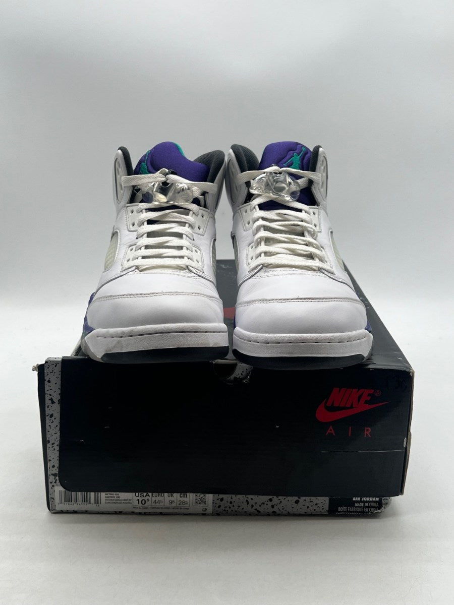 Jordan 5 Retro Grape (2025) 10.5 (Moderately Worn Pre-Owned)JordanWhite/Grape Ice-New Emerald - Image 2