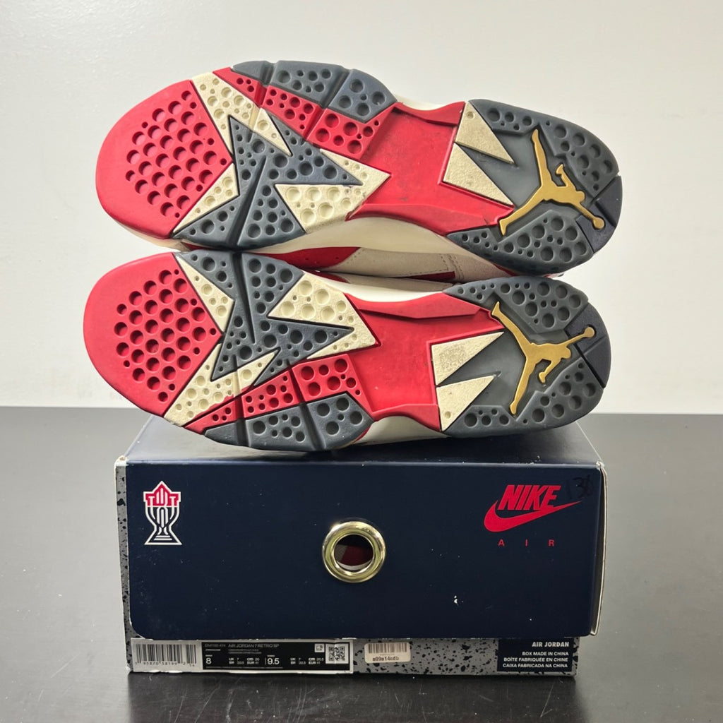 Jordan 7 Retro Trophy Room New Sheriff in Town 8 (Lightly Worn Pre-Owned)JordanObsidian/Dark Obsidian-True Red-Metallic Gold - Image 6