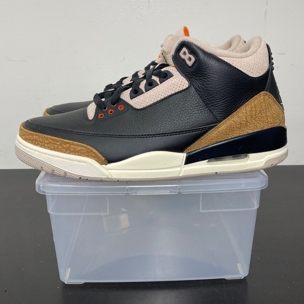 Jordan 3 Retro Desert Elephant 11 (New Pre-Owned)JordanBlack/Rush Orange/Fossil Stone/Sail - Image 3