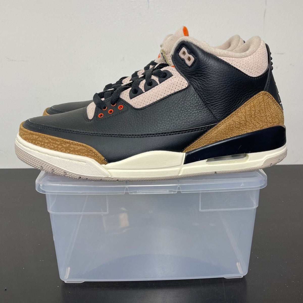 Jordan 3 Retro Desert Elephant 11 (New Pre-Owned)JordanBlack/Rush Orange/Fossil Stone/Sail - Image 3
