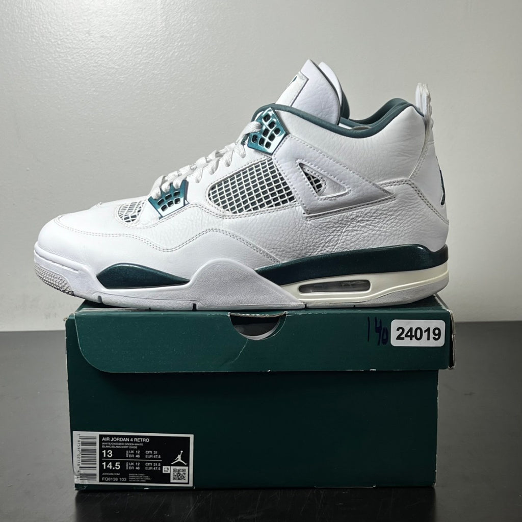 Jordan 4 Retro Oxidized Green 13 (Moderately Worn Pre-Owned)JordanWhite/Oxidized Green/White/Neutral Grey - Image 3