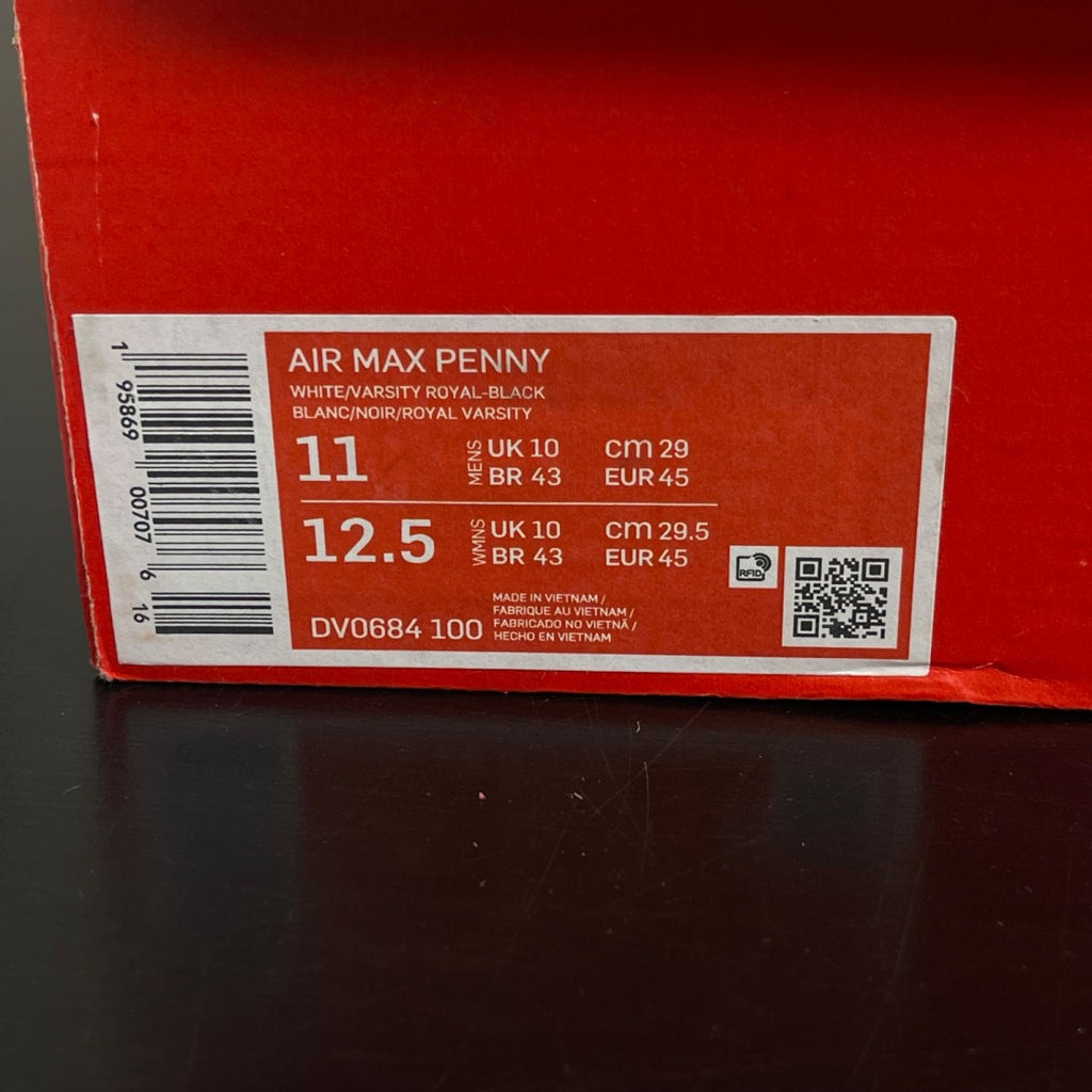 Nike Air Max Penny 1 Home (2022) 11 (Moderately Worn Pre-Owned)NikeWhite/Varsity Royal-Black - Image 7