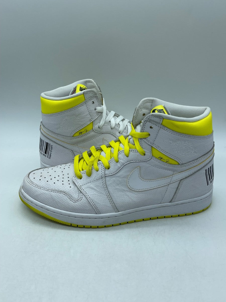 Jordan 1 Retro High First Class Flight 12 (Moderately Worn Pre-Owned)JordanWhite/Dynamic Yellow-Black - Image 1