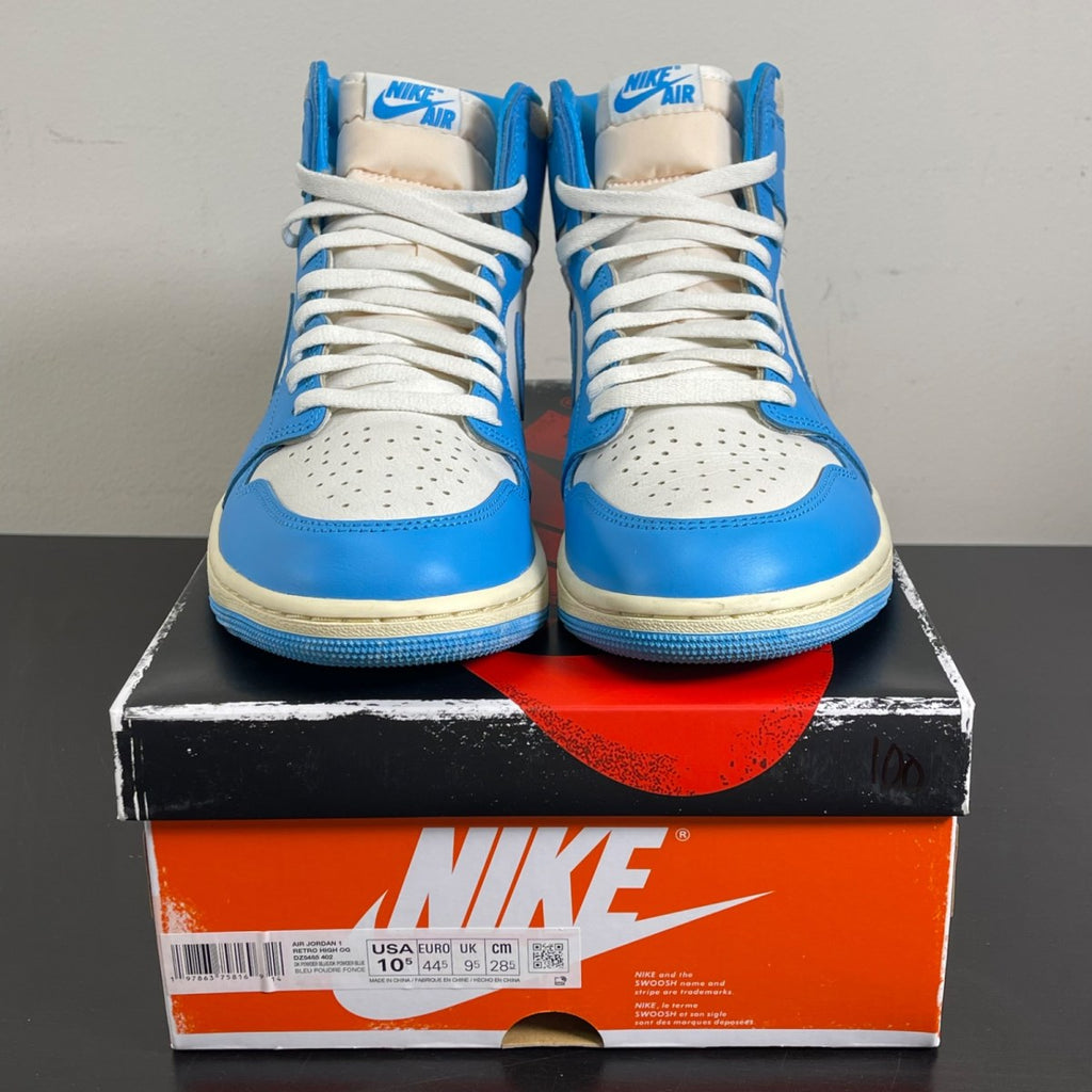 Jordan 1 Retro High OG UNC Reimagined 10.5 (Moderately Worn Pre-Owned)JordanDark Powder Blue/Dark Powder Blue-Sail - Image 2