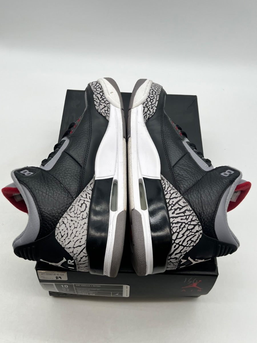 Jordan 3 Retro Black Cement (2011) 10 (Lightly Worn Pre-Owned)JordanBlack/Cement Grey-White-Varsity Red - Image 9